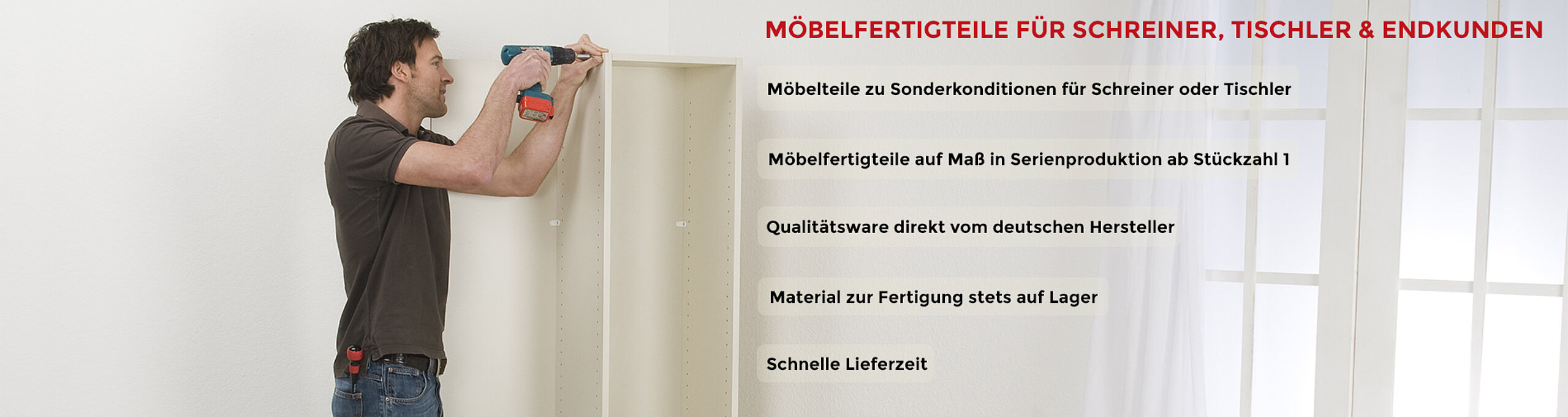 Möbelfertigteile für Schreiner & Tischler nach Maß