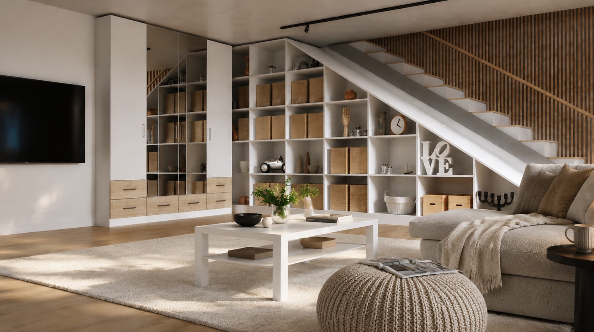 Stufenschrank unter Treppe