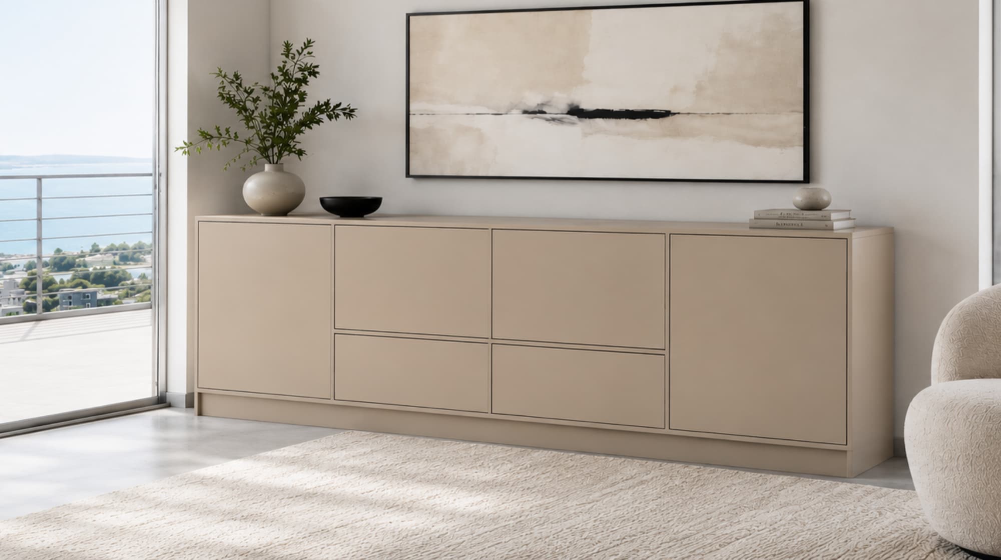 Sideboard nach Maß in Greige