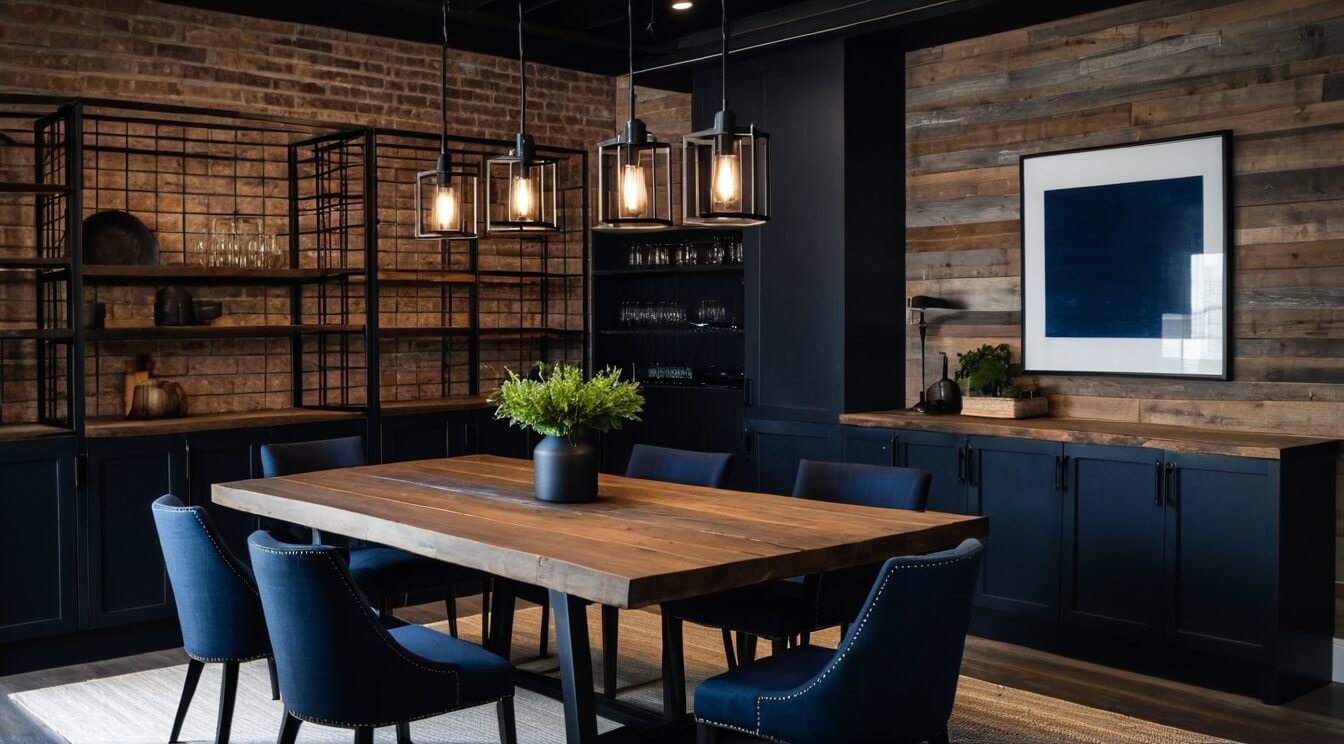 Esszimmer im Landhausstil mit modernen Akzenten