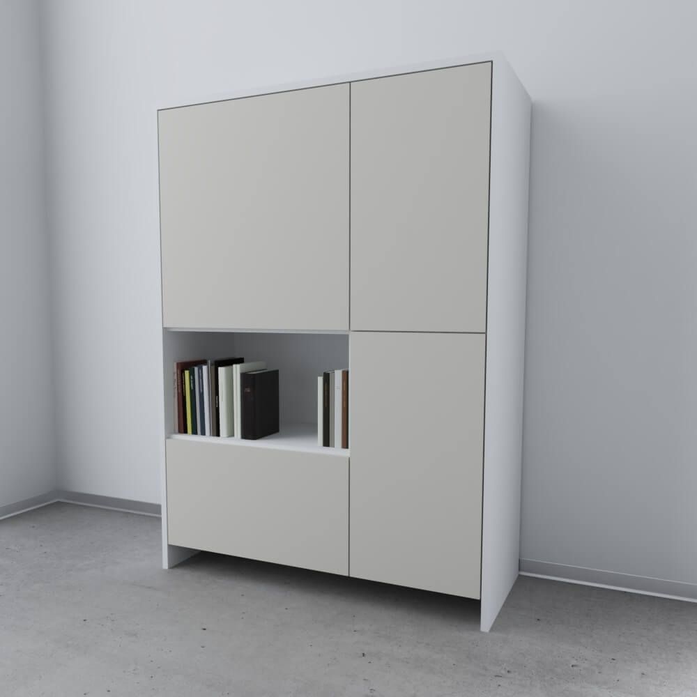 Design Highboard - Weiß "Flavio"